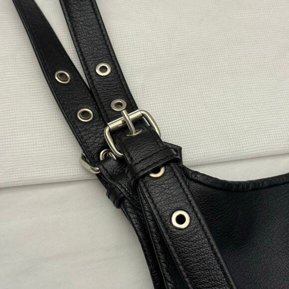 NEW Rare Vintage Kate Moss for Longchamp Black Leather Zebra Ladbroke Hobo Bag - Picture 6 of 12